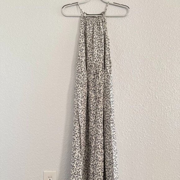 Old Navy White Black Ditzy Floral High Neck Swing Maxi Dress Size Small - Picture 2 of 2